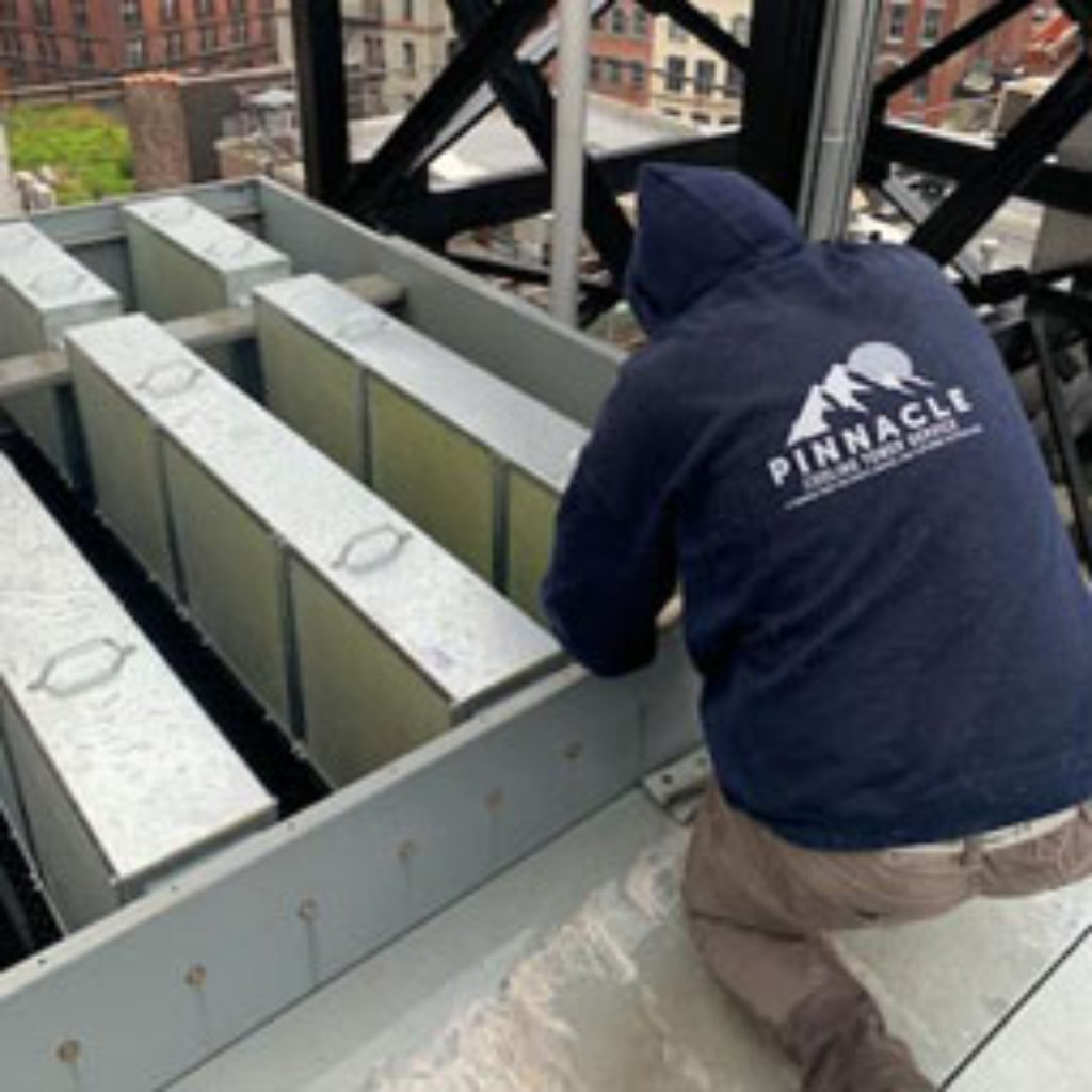 Sound Attenuation Demi-replacement on a BAC V Series Tower (After)